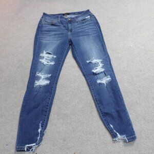 Judy Blue Womens Jeans 31 Blue Skinny Cotton Blend Piper Distressed JB82139MD